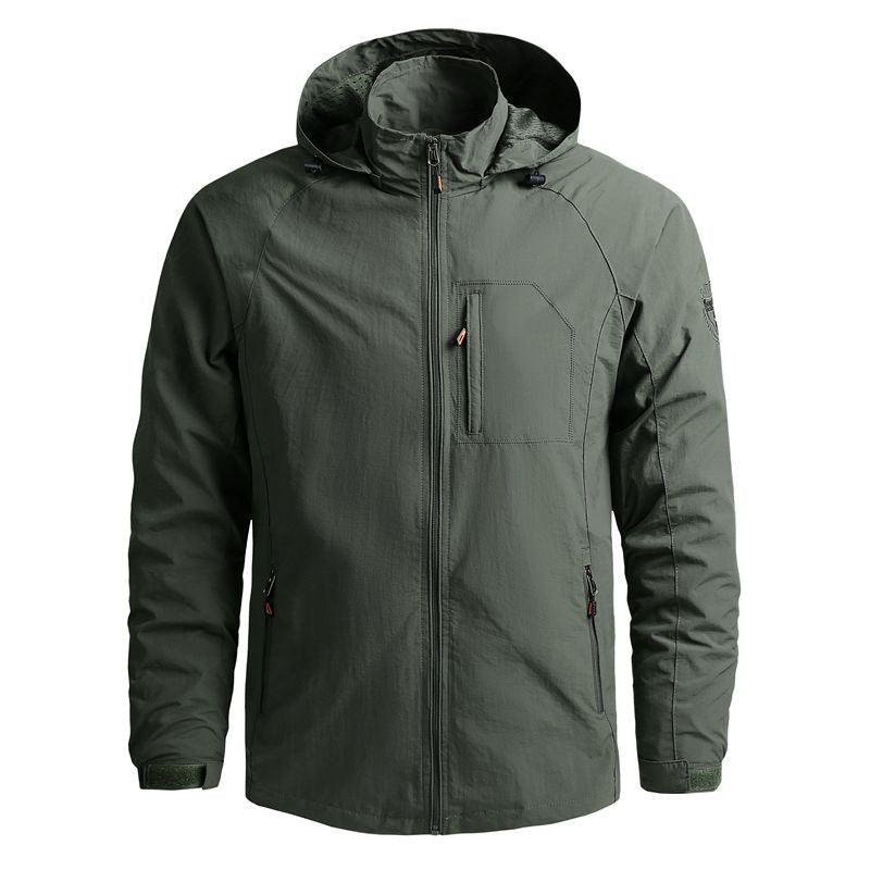 Men Outdoor Hiking Jackets Waterproof Hooded Windbreaker Coat Vintage New Fashion Design Hooded Lightweight Jacket For Men Autumn New Casual Jacket Tactical Men Jackets 5XL Stevvex