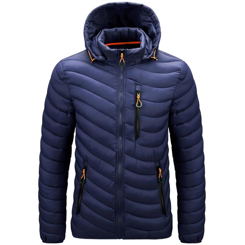 Men's Autumn Winter Classic Hooded Jacket Warm Coat Hooded Winter Coat Warm Adjustable Hood Jacket Cotton Removable Hood Jackets Men Simple Casual Vintage Detachable Hat Outfits Warm Men Lightweight Soft Jackets Stevvex
