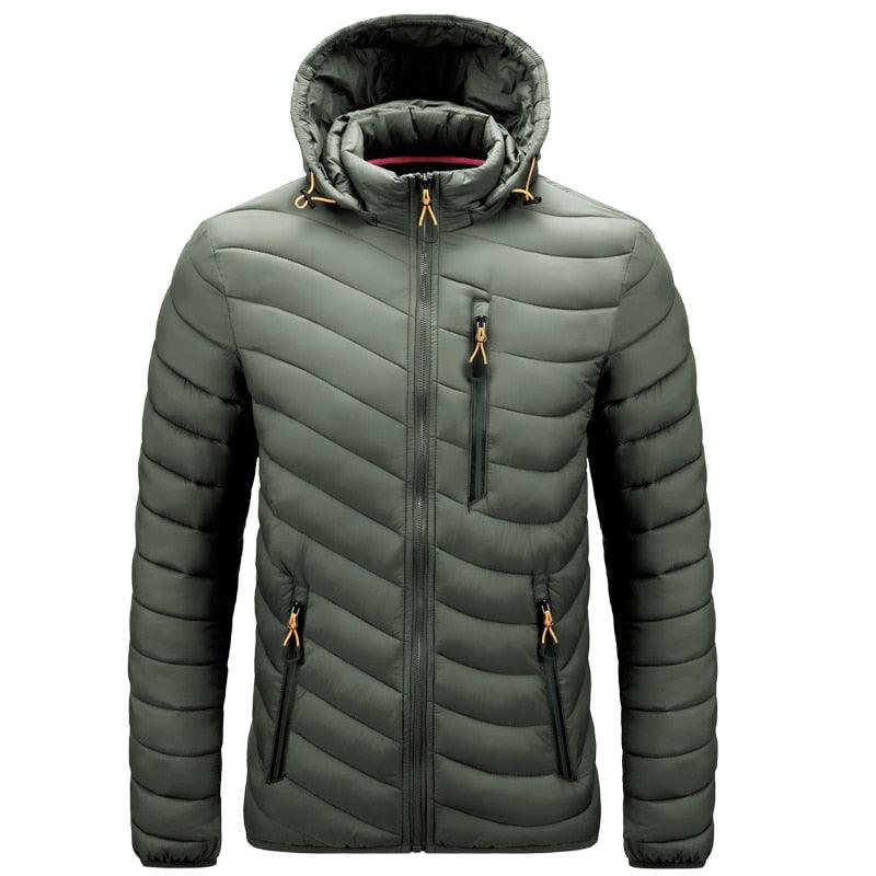 Men's Autumn Winter Classic Hooded Jacket Warm Coat Hooded Winter Coat Warm Adjustable Hood Jacket Cotton Removable Hood Jackets Men Simple Casual Vintage Detachable Hat Outfits Warm Men Lightweight Soft Jackets Stevvex