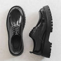 Men's Casual Leather Shoes with Red Stitching