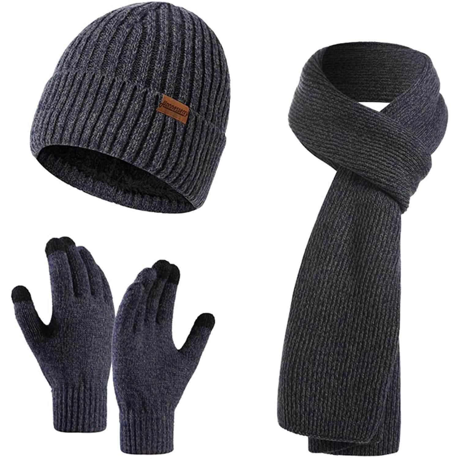 Men's Scaves and Beanie Hat Themal Gloves Set DailySale