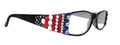Merkel, Bling Women Reading Glasses, Adorned w Genuine European Crystals USA Flag colors NY Fifth Avenue.