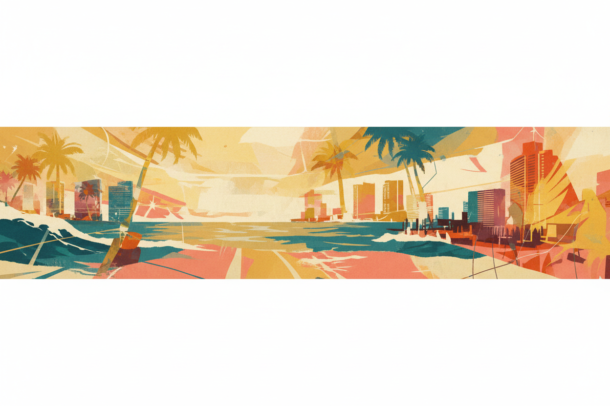 Miami Sun Beach Streets Background