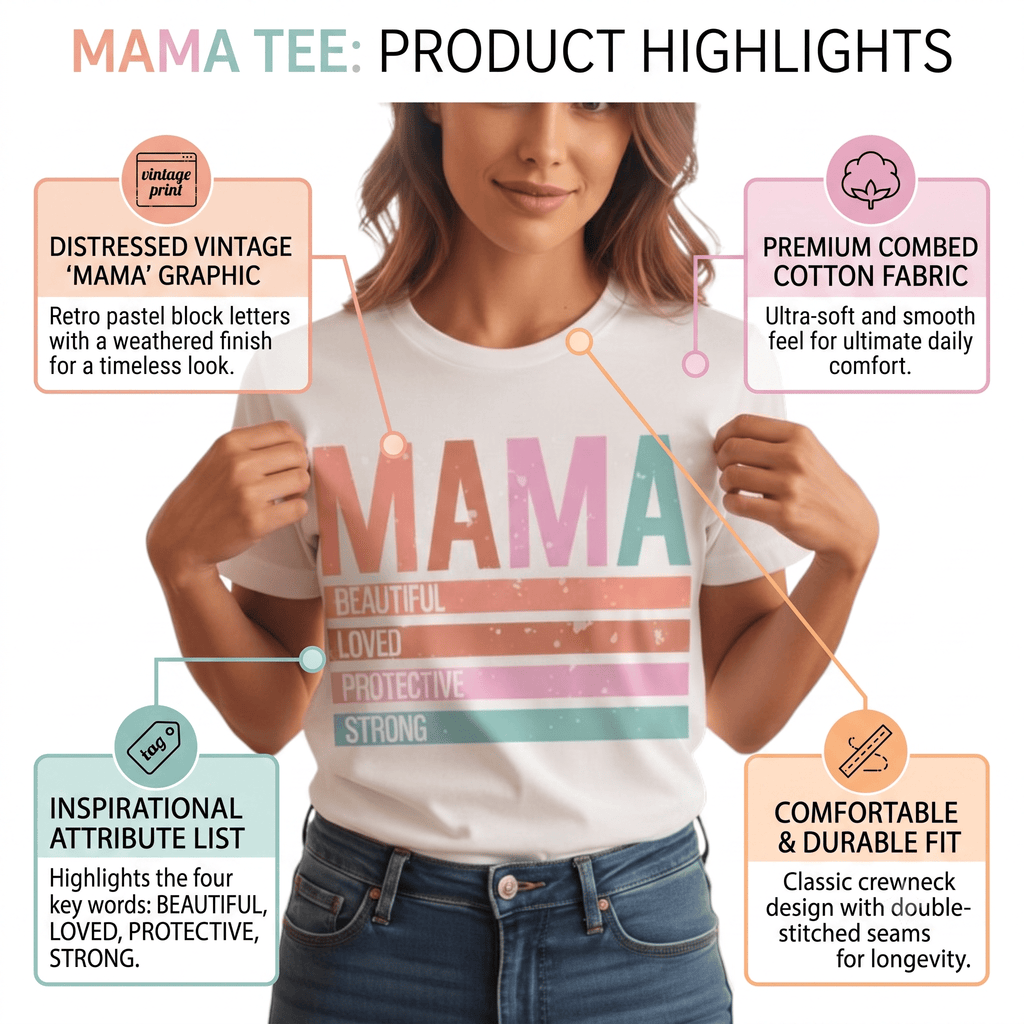 Minimalist Mama Graphic T-Shirt 100% Cotton Women's Casual Mom Life Top