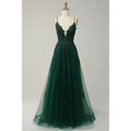 Mint Green Lace Women Evening Dresses with Slit