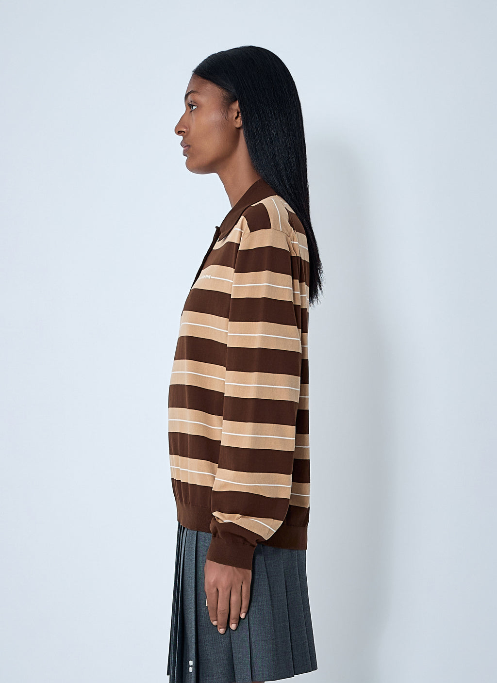 Miu Miu Women Cotton Striped Polo Shirt