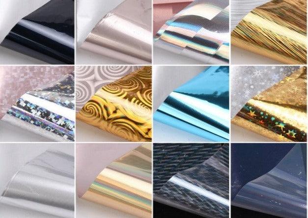 Mix Nail Art Transfer Foil Sticker Angles Decoration Nail Art Decals Design For Nails Wraps Follie Nail Foil Transfer Sticker Kit, Nail Art Decals Nail Foil Glass Paper Nail Decals Nail Wraps for Nail Art Decorations Supplies