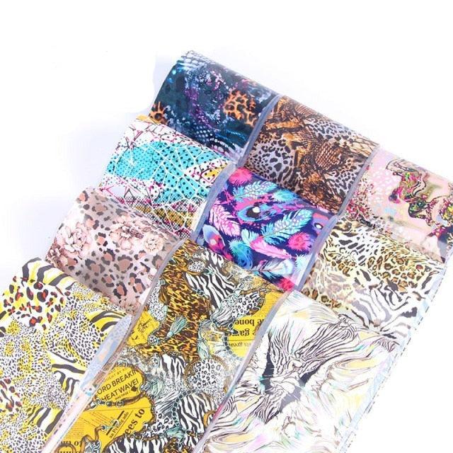 Mix Nail Art Transfer Foil Sticker Angles Decoration Nail Art Decals Design For Nails Wraps Follie Nail Foil Transfer Sticker Kit, Nail Art Decals Nail Foil Glass Paper Nail Decals Nail Wraps for Nail Art Decorations Supplies