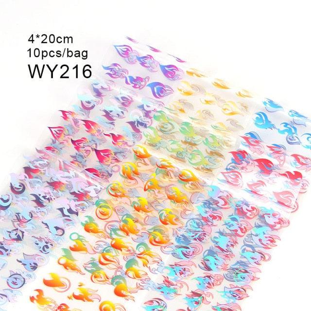 Mix Nail Art Transfer Foil Sticker Angles Decoration Nail Art Decals Design For Nails Wraps Follie Nail Foil Transfer Sticker Kit, Nail Art Decals Nail Foil Glass Paper Nail Decals Nail Wraps for Nail Art Decorations Supplies