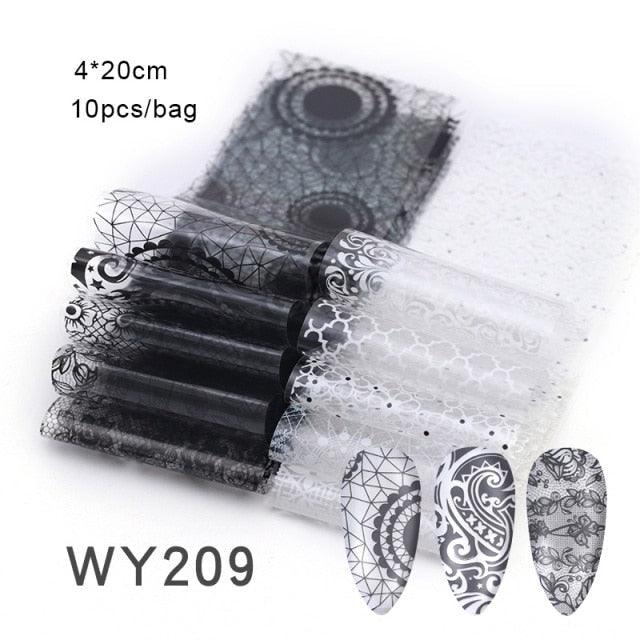 Mix Nail Art Transfer Foil Sticker Angles Decoration Nail Art Decals Design For Nails Wraps Follie Nail Foil Transfer Sticker Kit, Nail Art Decals Nail Foil Glass Paper Nail Decals Nail Wraps for Nail Art Decorations Supplies