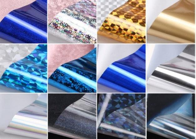 Mix Nail Art Transfer Foil Sticker Angles Decoration Nail Art Decals Design For Nails Wraps Follie Nail Foil Transfer Sticker Kit, Nail Art Decals Nail Foil Glass Paper Nail Decals Nail Wraps for Nail Art Decorations Supplies
