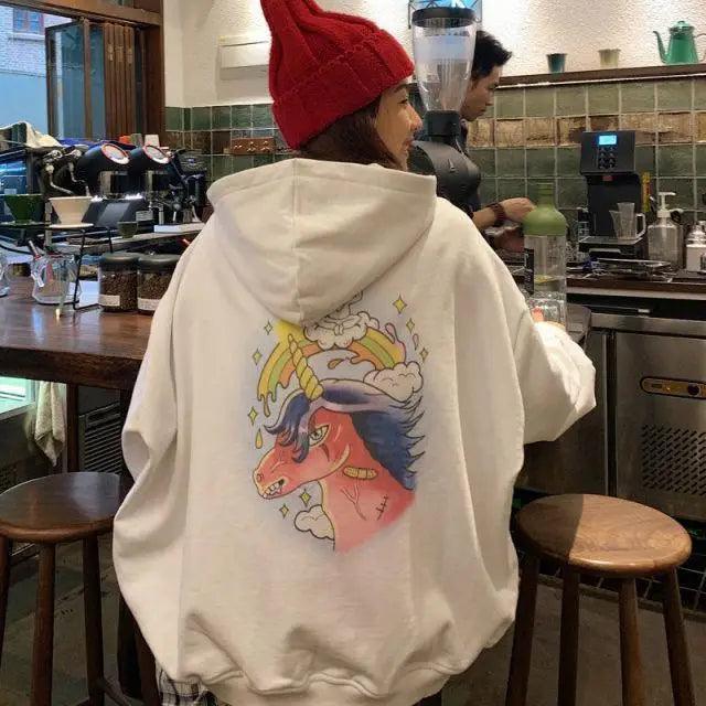 Modern With Hat Hoodies Women  Kangaroo Pocket Casual Loose Solid Color Sweatshirt Female  Fashion New Female Tops Sports Clothing Oversized Zip Hooded Sweatshirt Cotton Women Autumn Hoodie Stevvex