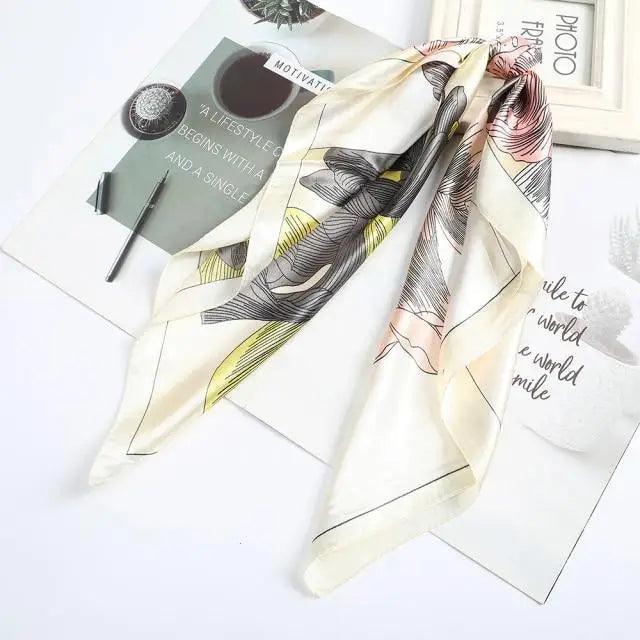 Multi-Functional Square Silk Scarf 60*60cm Headband Hairbands Hair Hoop Accessories For Women,Girl,Lady Head Neck Satin Scarf Handkerchief Stevvex