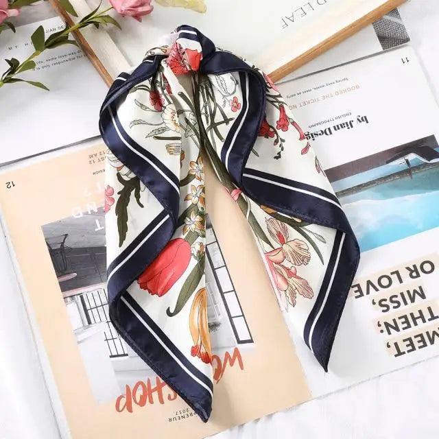 Multi-Functional Square Silk Scarf 60*60cm Headband Hairbands Hair Hoop Accessories For Women,Girl,Lady Head Neck Satin Scarf Handkerchief Stevvex