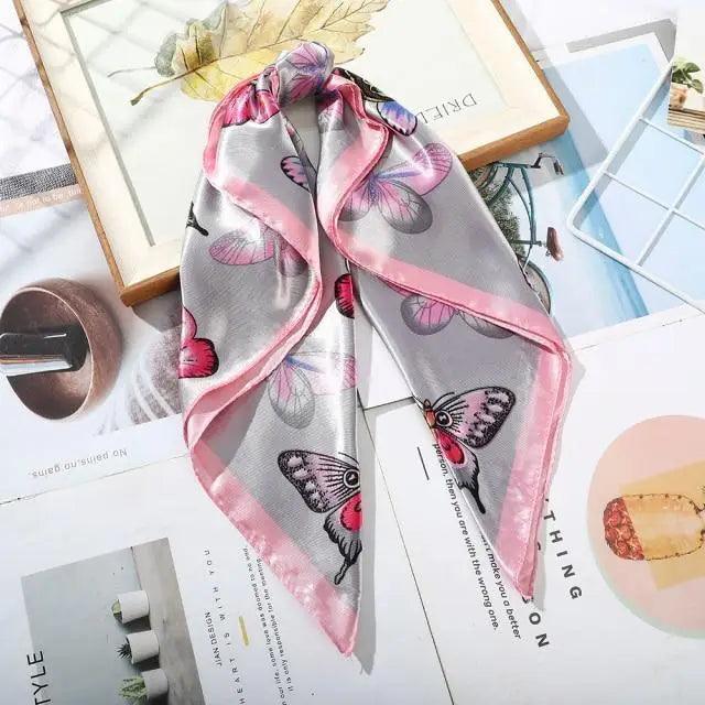 Multi-Functional Square Silk Scarf 60*60cm Headband Hairbands Hair Hoop Accessories For Women,Girl,Lady Head Neck Satin Scarf Handkerchief Stevvex