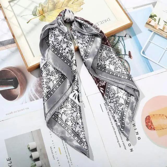 Multi-Functional Square Silk Scarf 60*60cm Headband Hairbands Hair Hoop Accessories For Women,Girl,Lady Head Neck Satin Scarf Handkerchief Stevvex