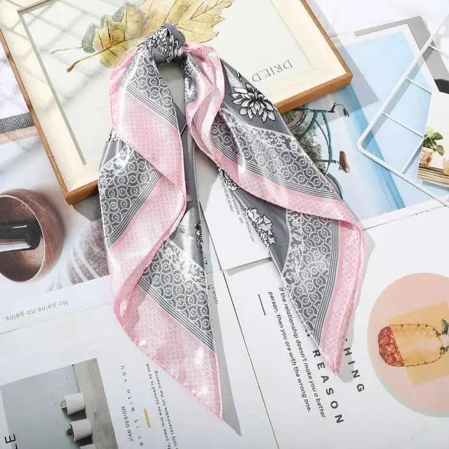 Multi-Functional Square Silk Scarf 60*60cm Headband Hairbands Hair Hoop Accessories For Women,Girl,Lady Head Neck Satin Scarf Handkerchief Stevvex