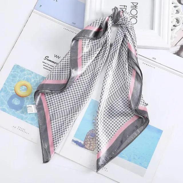 Multi-Functional Square Silk Scarf 60*60cm Headband Hairbands Hair Hoop Accessories For Women,Girl,Lady Head Neck Satin Scarf Handkerchief Stevvex