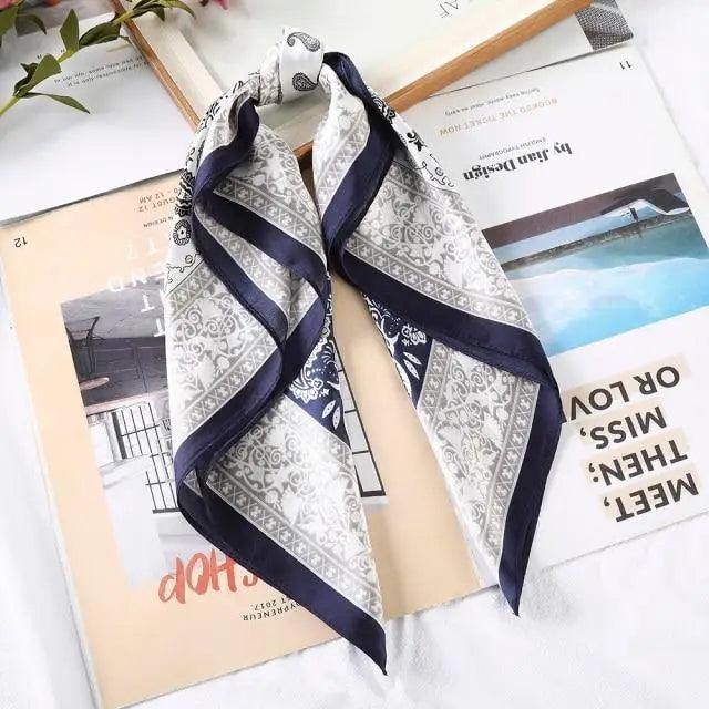 Multi-Functional Square Silk Scarf 60*60cm Headband Hairbands Hair Hoop Accessories For Women,Girl,Lady Head Neck Satin Scarf Handkerchief Stevvex