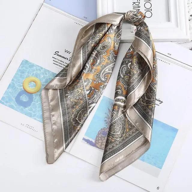Multi-Functional Square Silk Scarf 60*60cm Headband Hairbands Hair Hoop Accessories For Women,Girl,Lady Head Neck Satin Scarf Handkerchief Stevvex