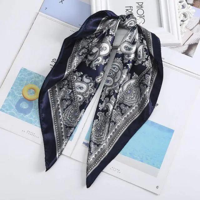 Multi-Functional Square Silk Scarf 60*60cm Headband Hairbands Hair Hoop Accessories For Women,Girl,Lady Head Neck Satin Scarf Handkerchief Stevvex