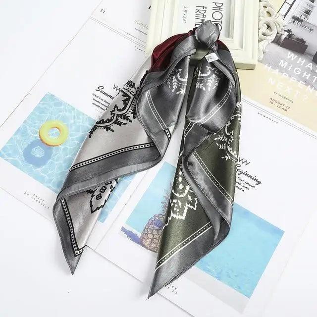 Multi-Functional Square Silk Scarf 60*60cm Headband Hairbands Hair Hoop Accessories For Women,Girl,Lady Head Neck Satin Scarf Handkerchief Stevvex