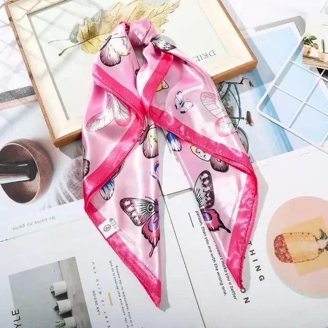 Multi-Functional Square Silk Scarf 60*60cm Headband Hairbands Hair Hoop Accessories For Women,Girl,Lady Head Neck Satin Scarf Handkerchief Stevvex