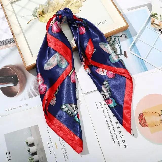 Multi-Functional Square Silk Scarf 60*60cm Headband Hairbands Hair Hoop Accessories For Women,Girl,Lady Head Neck Satin Scarf Handkerchief Stevvex