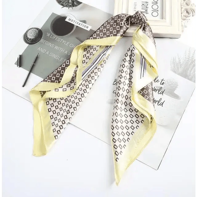 Multi-Functional Square Silk Scarf 60*60cm Headband Hairbands Hair Hoop Accessories For Women,Girl,Lady Head Neck Satin Scarf Handkerchief Stevvex