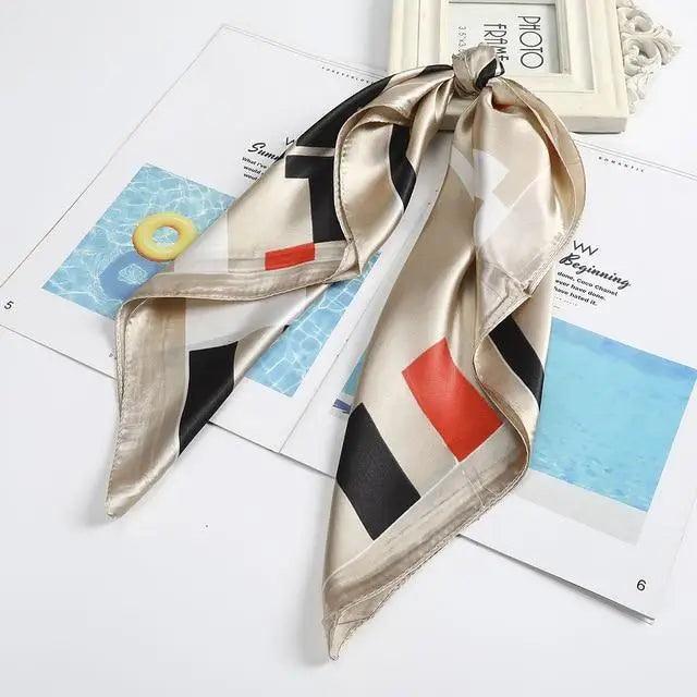 Multi-Functional Square Silk Scarf 60*60cm Headband Hairbands Hair Hoop Accessories For Women,Girl,Lady Head Neck Satin Scarf Handkerchief Stevvex