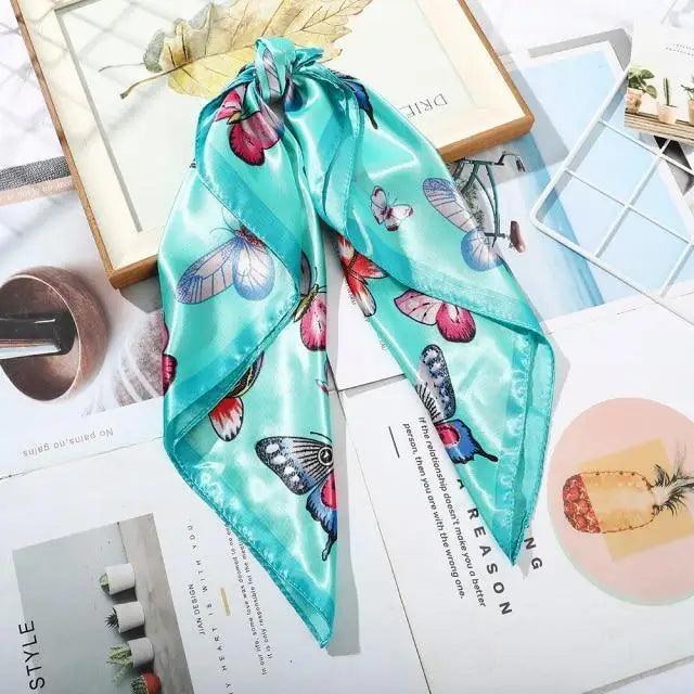 Multi-Functional Square Silk Scarf 60*60cm Headband Hairbands Hair Hoop Accessories For Women,Girl,Lady Head Neck Satin Scarf Handkerchief Stevvex