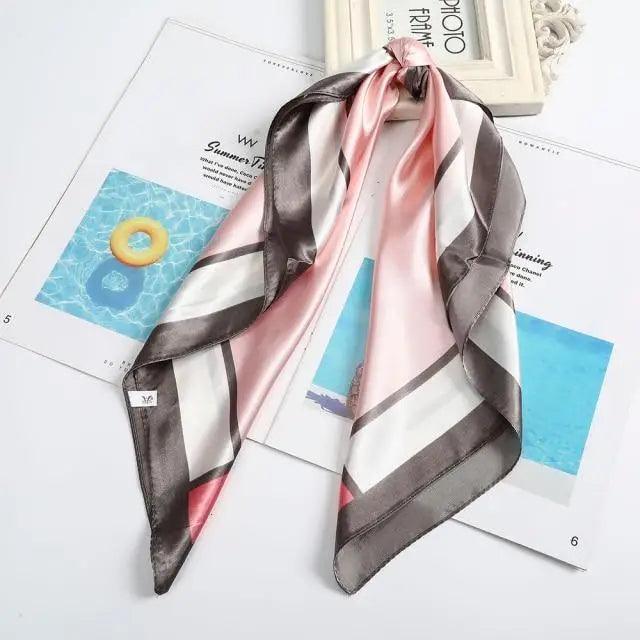 Multi-Functional Square Silk Scarf 60*60cm Headband Hairbands Hair Hoop Accessories For Women,Girl,Lady Head Neck Satin Scarf Handkerchief Stevvex
