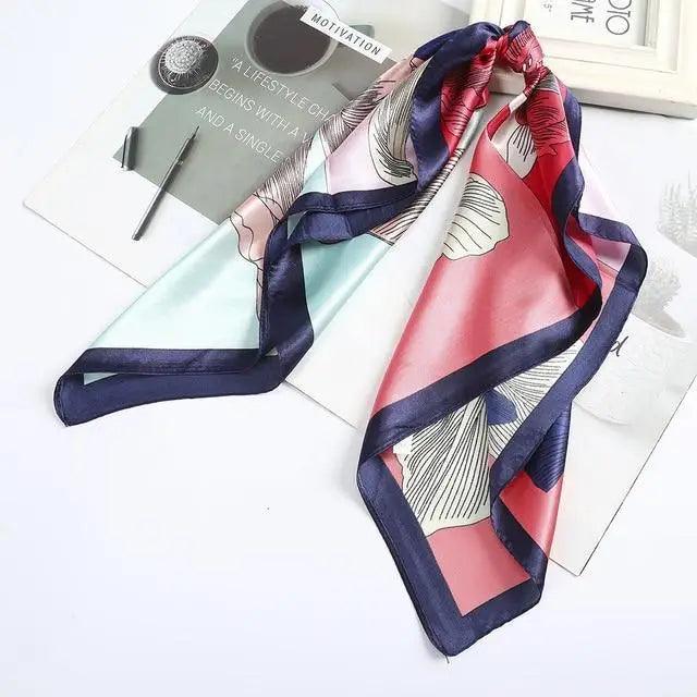 Multi-Functional Square Silk Scarf 60*60cm Headband Hairbands Hair Hoop Accessories For Women,Girl,Lady Head Neck Satin Scarf Handkerchief Stevvex
