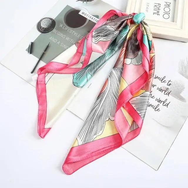 Multi-Functional Square Silk Scarf 60*60cm Headband Hairbands Hair Hoop Accessories For Women,Girl,Lady Head Neck Satin Scarf Handkerchief Stevvex