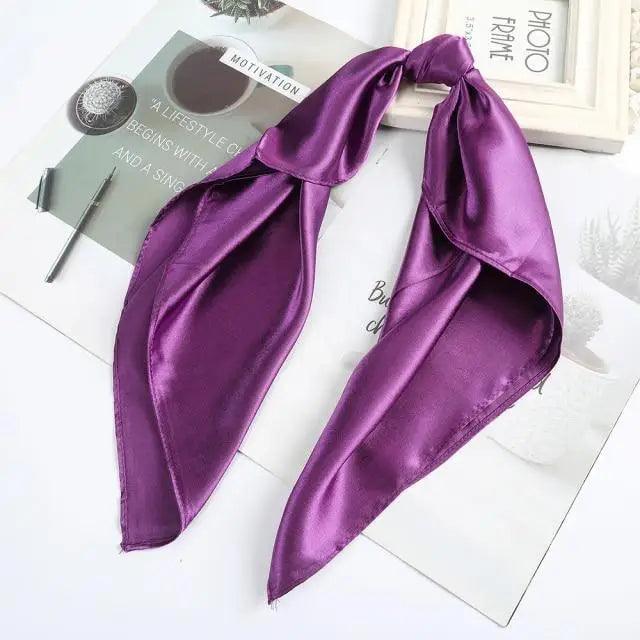 Multi-Functional Square Silk Scarf 60*60cm Headband Hairbands Hair Hoop Accessories For Women,Girl,Lady Head Neck Satin Scarf Handkerchief Stevvex
