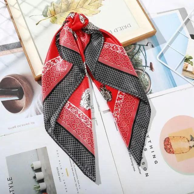Multi-Functional Square Silk Scarf 60*60cm Headband Hairbands Hair Hoop Accessories For Women,Girl,Lady Head Neck Satin Scarf Handkerchief Stevvex