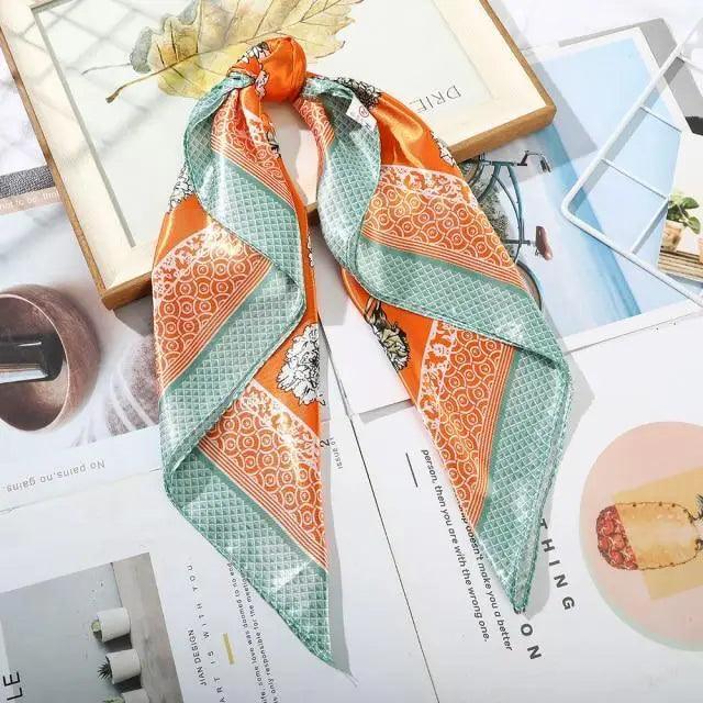 Multi-Functional Square Silk Scarf 60*60cm Headband Hairbands Hair Hoop Accessories For Women,Girl,Lady Head Neck Satin Scarf Handkerchief Stevvex