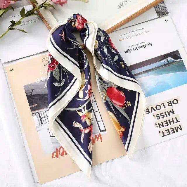 Multi-Functional Square Silk Scarf 60*60cm Headband Hairbands Hair Hoop Accessories For Women,Girl,Lady Head Neck Satin Scarf Handkerchief Stevvex