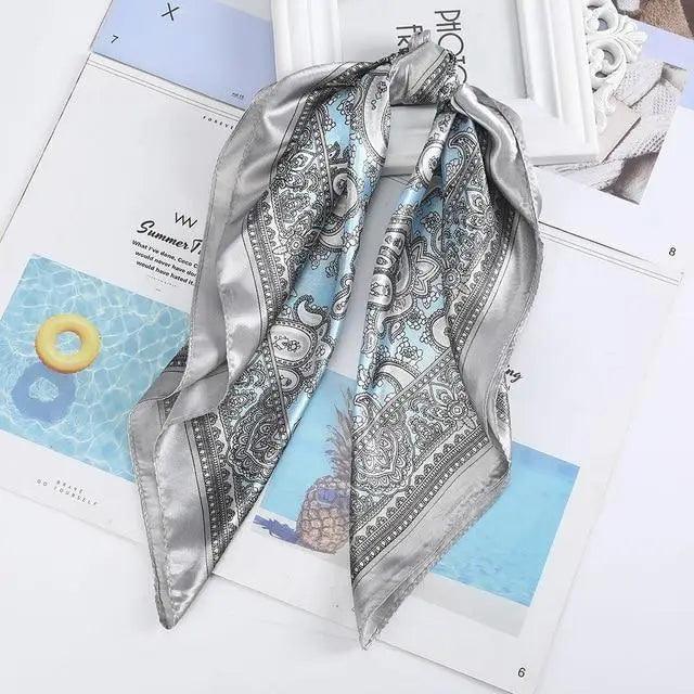 Multi-Functional Square Silk Scarf 60*60cm Headband Hairbands Hair Hoop Accessories For Women,Girl,Lady Head Neck Satin Scarf Handkerchief Stevvex