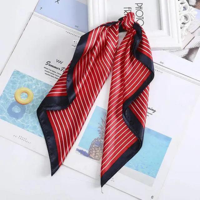 Multi-Functional Square Silk Scarf 60*60cm Headband Hairbands Hair Hoop Accessories For Women,Girl,Lady Head Neck Satin Scarf Handkerchief Stevvex