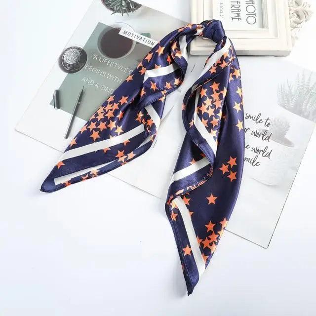 Multi-Functional Square Silk Scarf 60*60cm Headband Hairbands Hair Hoop Accessories For Women,Girl,Lady Head Neck Satin Scarf Handkerchief Stevvex
