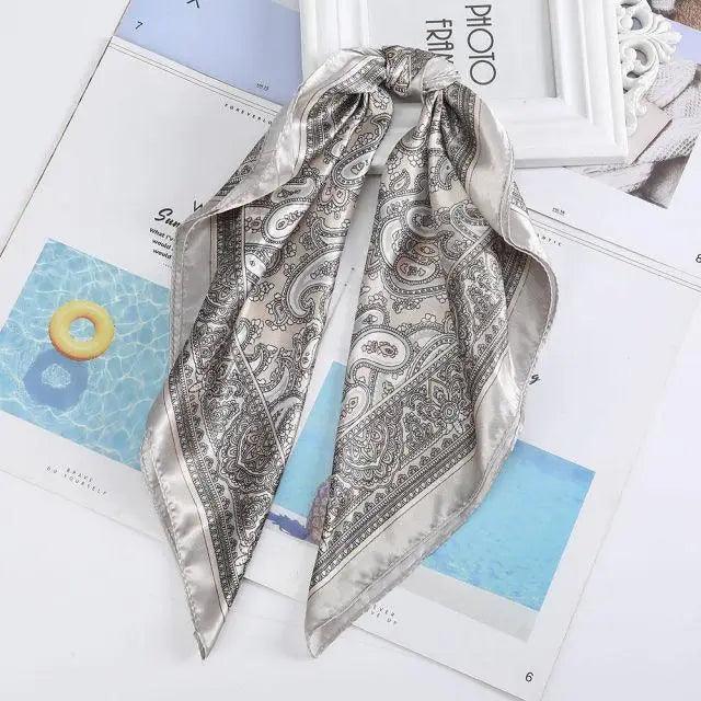 Multi-Functional Square Silk Scarf 60*60cm Headband Hairbands Hair Hoop Accessories For Women,Girl,Lady Head Neck Satin Scarf Handkerchief Stevvex