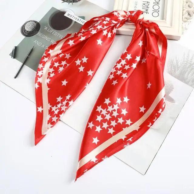 Multi-Functional Square Silk Scarf 60*60cm Headband Hairbands Hair Hoop Accessories For Women,Girl,Lady Head Neck Satin Scarf Handkerchief Stevvex