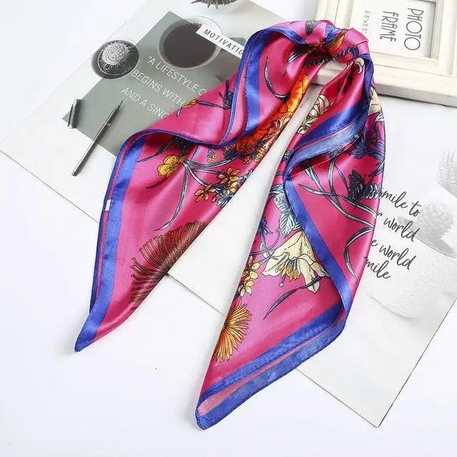 Multi-Functional Square Silk Scarf 60*60cm Headband Hairbands Hair Hoop Accessories For Women,Girl,Lady Head Neck Satin Scarf Handkerchief Stevvex