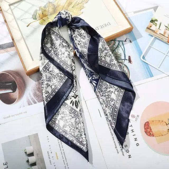 Multi-Functional Square Silk Scarf 60*60cm Headband Hairbands Hair Hoop Accessories For Women,Girl,Lady Head Neck Satin Scarf Handkerchief Stevvex