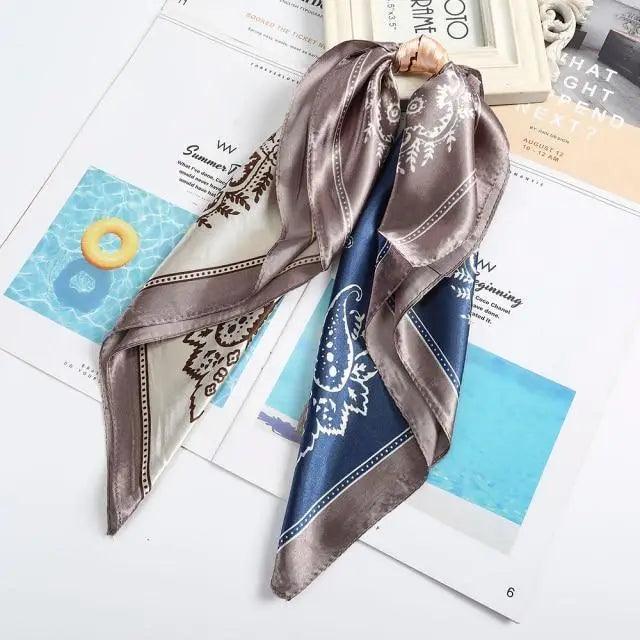 Multi-Functional Square Silk Scarf 60*60cm Headband Hairbands Hair Hoop Accessories For Women,Girl,Lady Head Neck Satin Scarf Handkerchief Stevvex