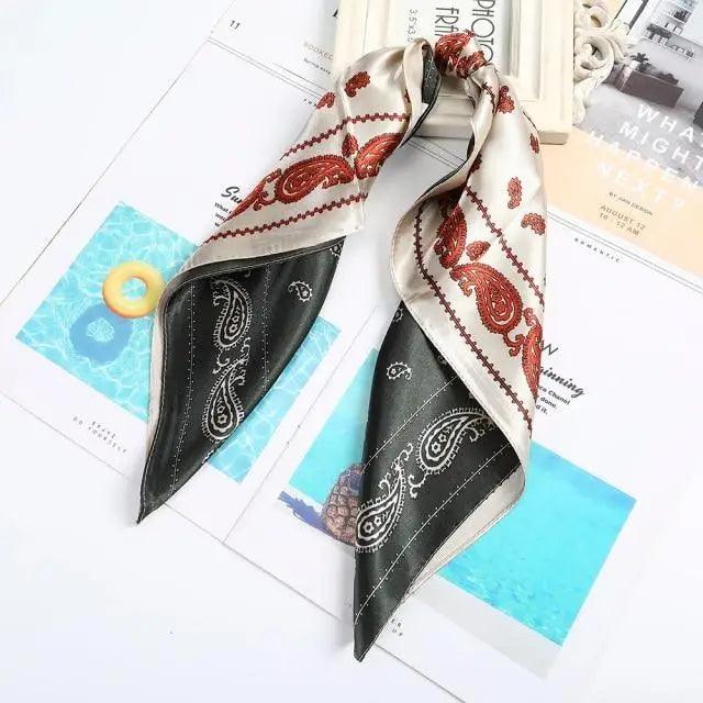 Multi-Functional Square Silk Scarf 60*60cm Headband Hairbands Hair Hoop Accessories For Women,Girl,Lady Head Neck Satin Scarf Handkerchief Stevvex
