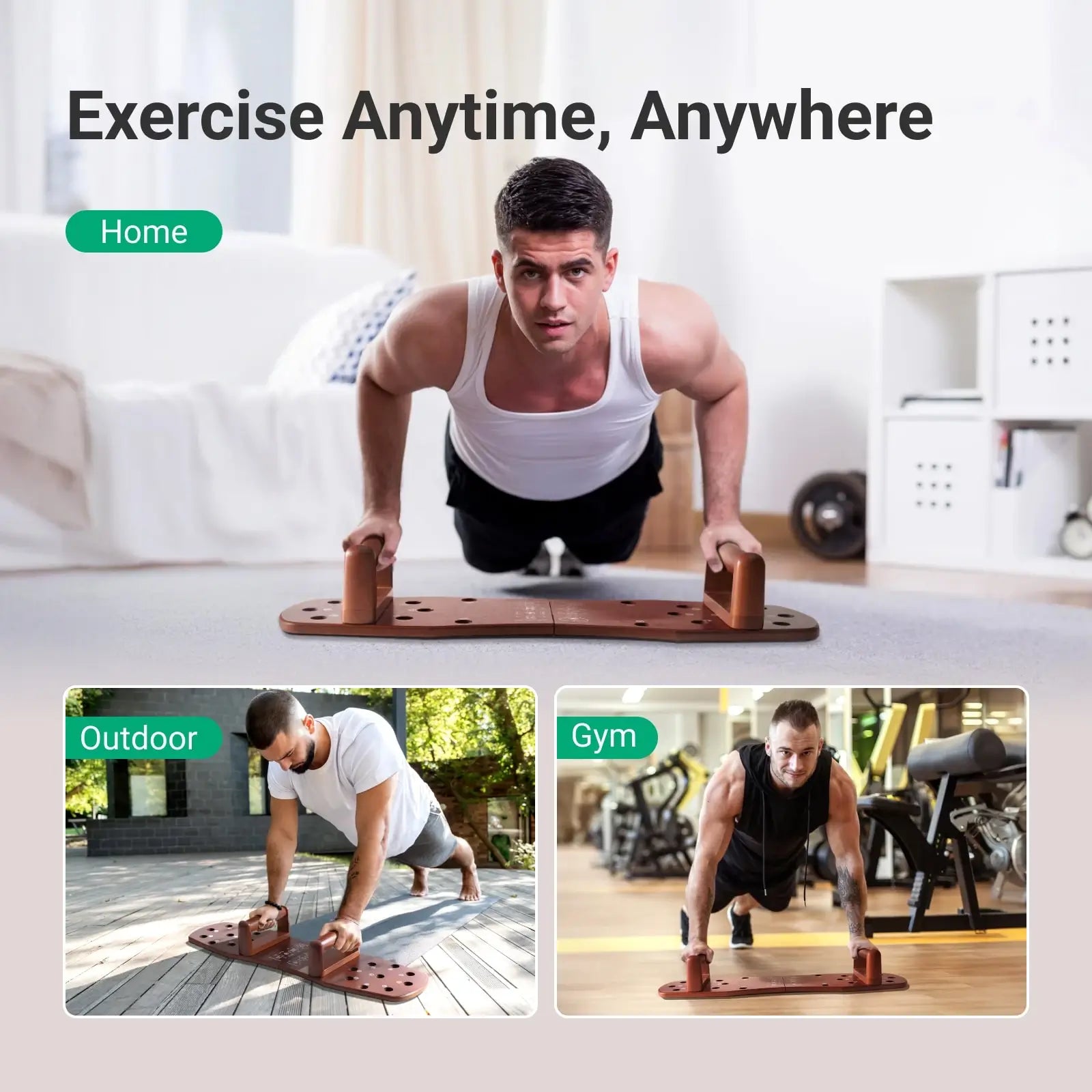 xCool Multifunction Portable Wooden Push-up Board Cool Gadget