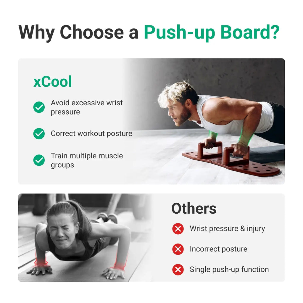 xCool Multifunction Portable Wooden Push-up Board Cool Gadget