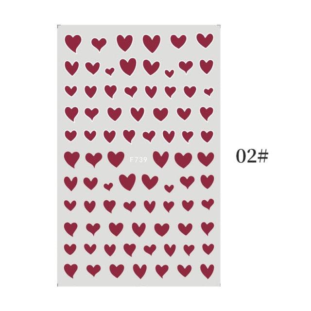 Nail Art 3D Stickers Black White Gold Love Hearts Pattern Nail Decals Manicures Nails Design Adhesive Wraps Tip Decoration Manicure Woman Decoration Nail Art Nail Ornament Self Adhesive Nail Decals Colorful Nail Sticker Jewelry Design For Nails Sliders